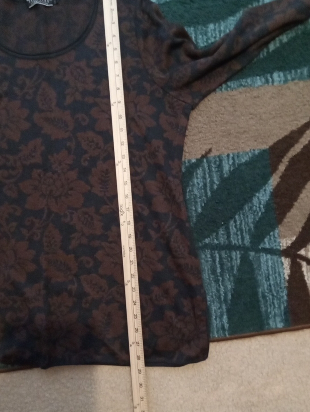 Peruvian Connection Womens Pima Cotton Florak Top Fall Earthy Boho Casual XL - Picture 11 of 12